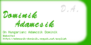 dominik adamcsik business card